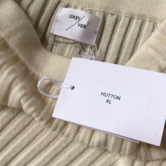 Grey/Ven The Hutton cashmere Blend Ribbed Midi Skirt, Natural, XL, New With Tags - Picture 8 of 10